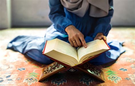 Muslim Woman Reading From The Quran Premium Image By