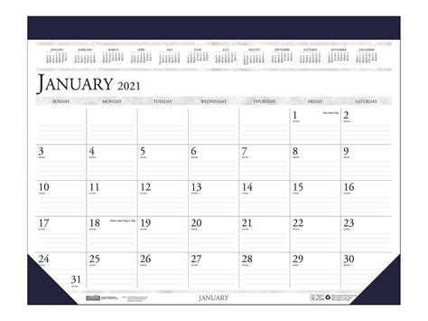 Blue Sky 2021 17 X 22 Desk Pad Calendar Classic White And Black