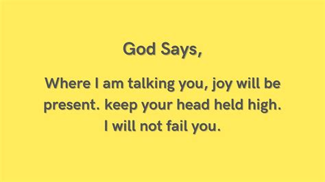 God Says Where I Am Talking You Joy Will Be Present Keep Your Head Held High Youtube