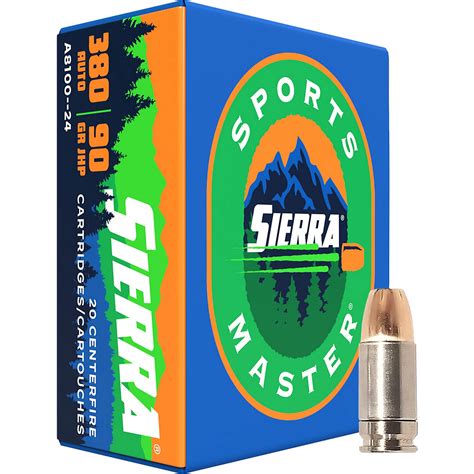 Buy Sierra Sports Master 380 Auto 90 Grain Jhp Centerfire Ammunition