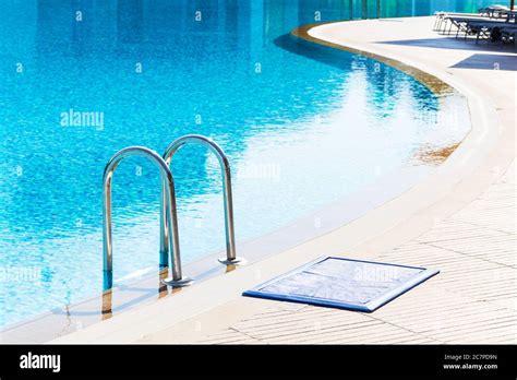 Blue Swimming Pool With Stair At Luxery Hotel Stock Photo Alamy