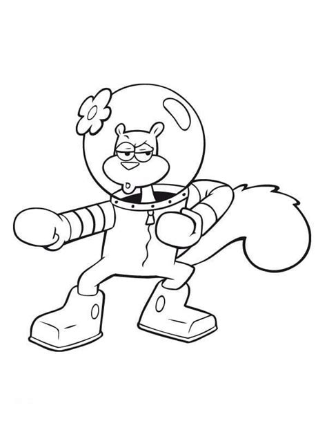 Surprised Sandy Cheeks Coloring Page Free Printable Coloring Pages