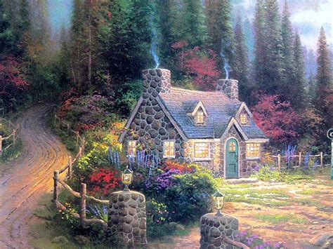 Pine Cove Cottage Cottage By The Sea Ii By Thomas Kinkade 18x27