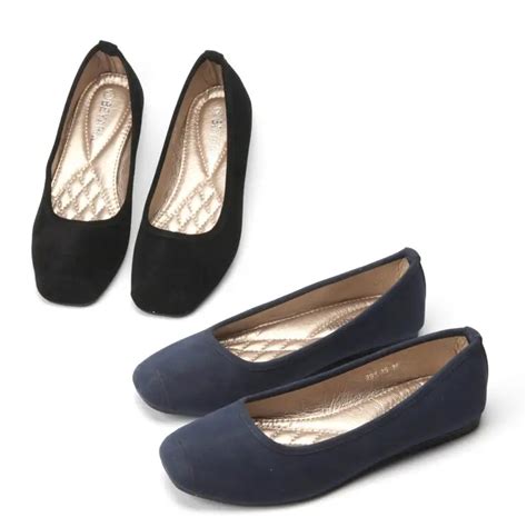 Plus Size 40 41 Women Square Toe Flats Fashion Black Suede Loafer Shoes