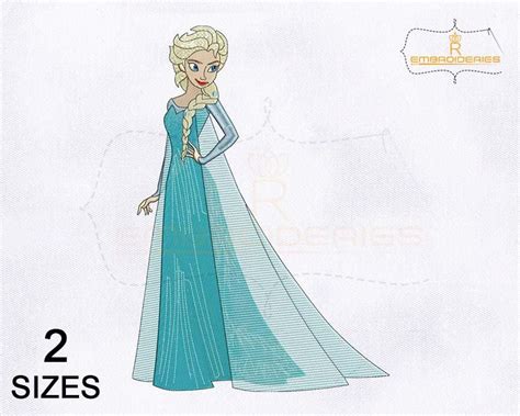 Frozen Princess Elsa Machine Embroidery Design 4x4 5x7 Etsy Disney