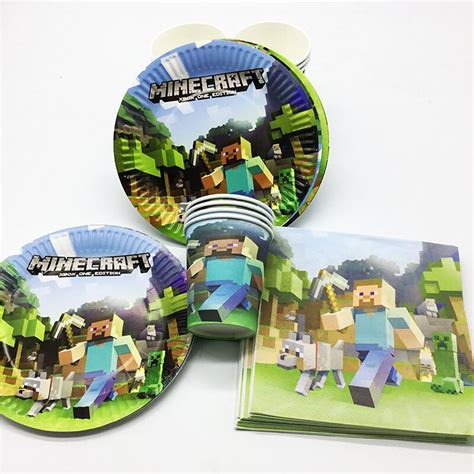 Buy 60pcslot Minecraft Paper Plates Cups Napkins