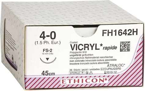 Ethicon Sutur Vicryl Rapid 4 0 45 Cm Fs2 Fh1642h 36 Stk Dentalspar As