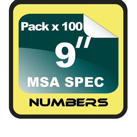 9 Race Numbers Msa Spec 100 Pack