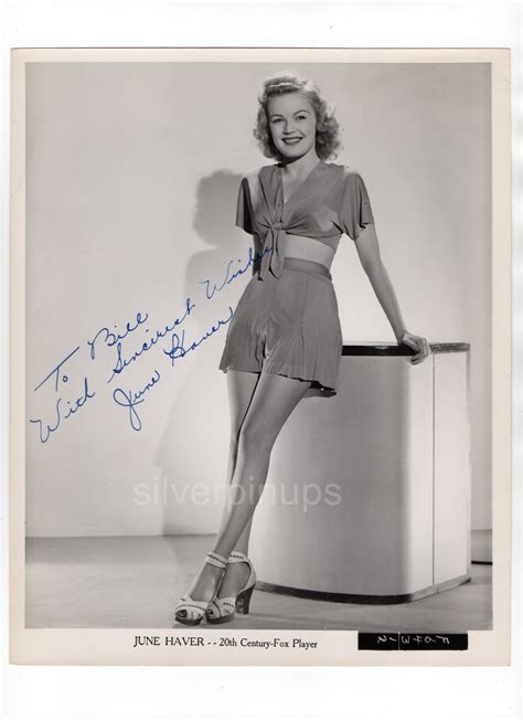 Orig 1940s June Haver Bare Midriff Pin Up Portrait Original Autograph Silverpinups