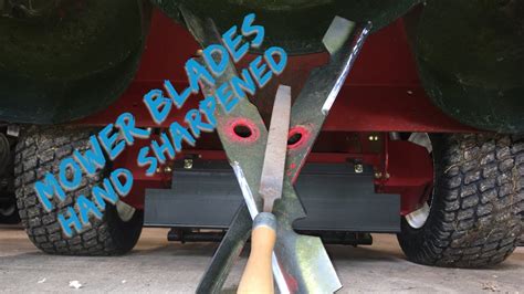 4.start sharpening the blade now you are ready to sharpen the blades. How to Sharpen Lawn Mower Blades by Hand - YouTube