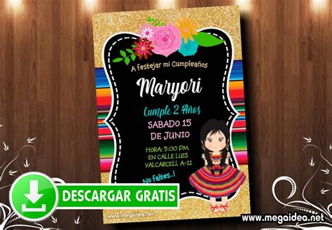 Invitación Fiesta Mexicana Editable Gratis Robnei Diseños