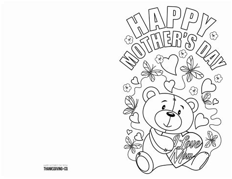 Printable And Colorable Mothers Day Card Free