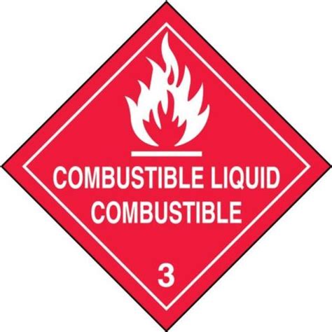 Hazard Class 3 Combustible Liquid DOT Shipping Labels MSLSP5