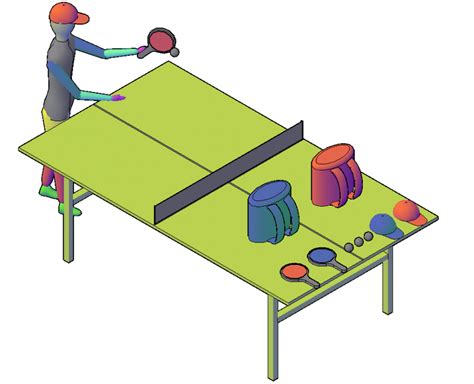 Basic 3d Model Of Table Tennis Table In Dwg Autocad File Cadbull Tennis Table Autocad