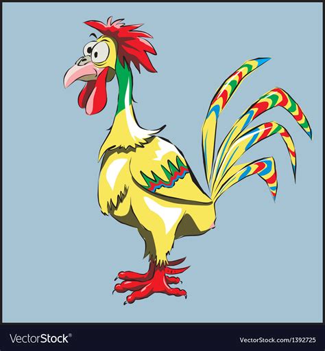 Funny Cartoon Rooster Royalty Free Vector Image