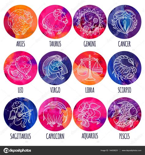 Dibujos Faciles De Los Signos Del Zodiaco Conjunto De