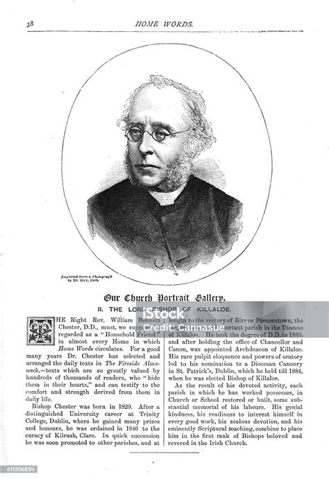 Victorian Text Illustration Right Rev William Bennett Chester Dd Stock