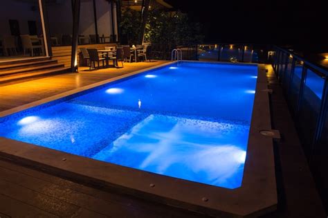 Premium Photo Beautiful Of Swimming Pool At Night