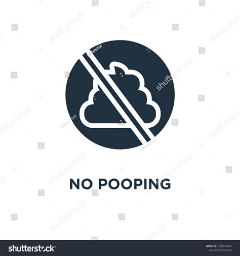No Pooping Icon Black Filled Vector Stock Vector Royalty Free