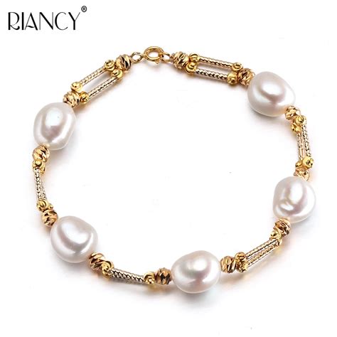 Fashion Baroque Natural Freshwater Pearl Bracelet For Women Trendy