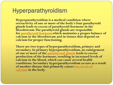 Ppt Hyperparathyroidism Symptoms Causes And Treatment Powerpoint
