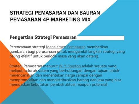 Strategi Pemasaran Dan Bauran Pemasaran P Marketing Mix By Ferry Rinaldi Issuu