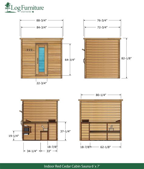 Indoor Red Cedar Sauna Various Sizes