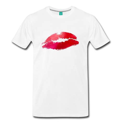 Red Lips Lipstick Kiss Imprint Men S T Shirt Quality T Shirts Men Printing Short Sleeve O Neck T