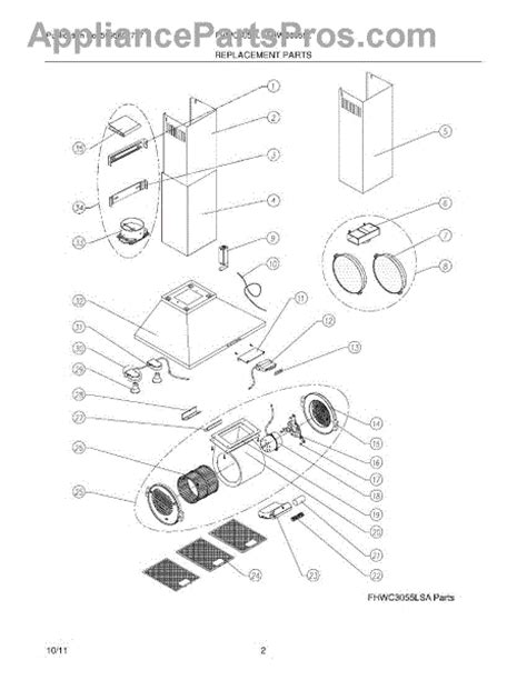 Parts For Frigidaire Fhwc3655lsa Recommended Spare Parts