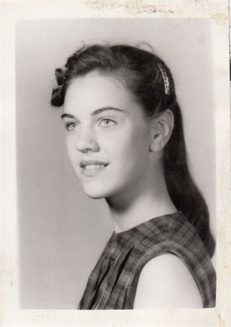 Vintage Photo Pretty Teenage Girl Long Hair School Picture 1950s