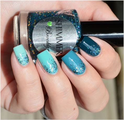 Blue Green Ombre Nails With Shimmer Polish Brooklyn On Bloglovin