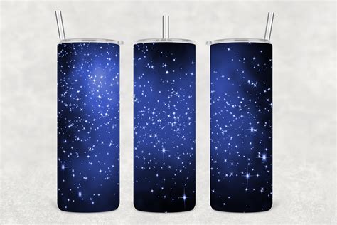 Blue Shining Stars Tumbler Sublimation Graphic By Rizu Designs