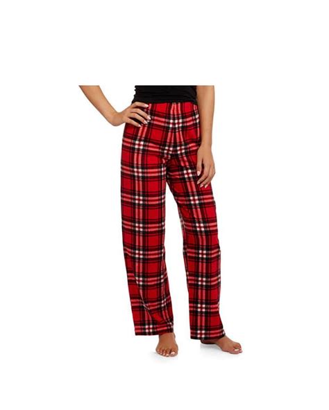 Ladies Micro Fleece Red Plaid Pajama Pant Red Plaid Size X Large Secret Treasures
