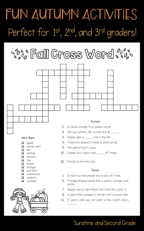 3rd Grade Crossword Puzzle For Grade 3 How To Do This