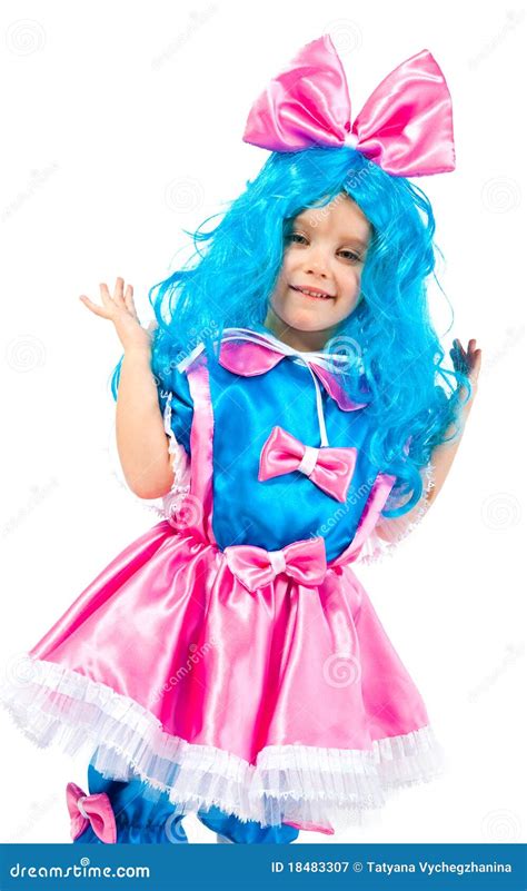 Little Girl With Blue Hair Royalty Free Stock Photography Image 18483307