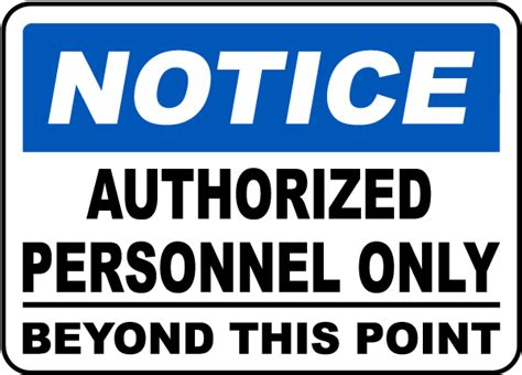 Authorized Personnel Only Sign F3724 By