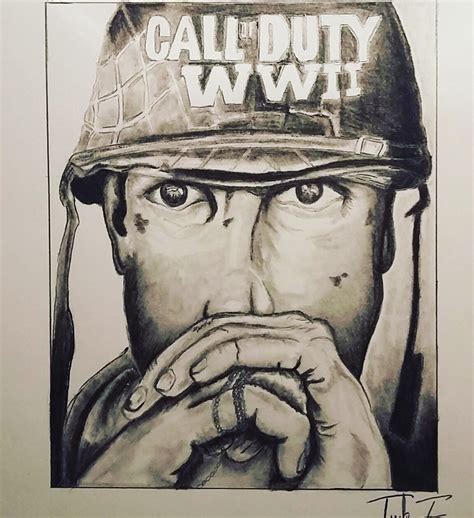 Call Of Duty Wwii Fan Art Done In Pencil Drawing