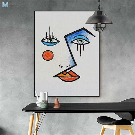 Modern Abstract Minimalist Face Picasso Posters Prints Nordic Living