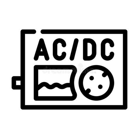Inverter Electric Equipment Line Icon Vector Illustration Stock