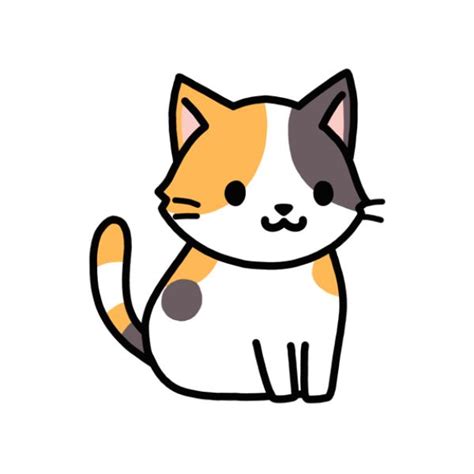 Calico Cat Sticker For Sale By Littlemandyart Simple Cat Drawing