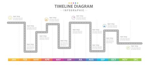 Infographic Monthly Modern Timeline With Roadmap Table 6798406 Vector