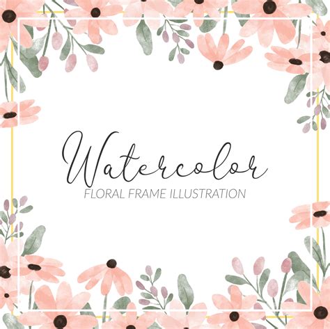 Watercolor Flower Border Vector Art Icons And Graphics For Free Download