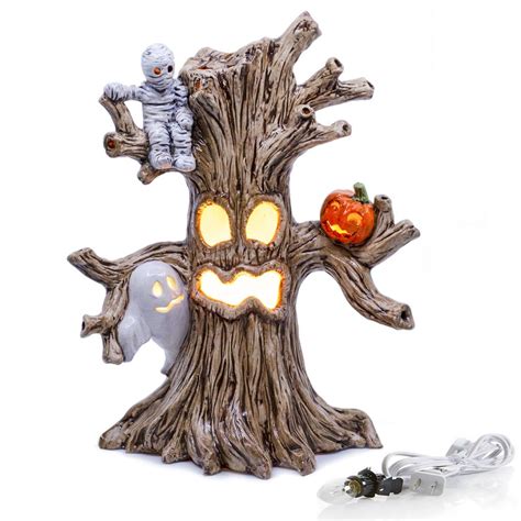 Haunted Halloween Tree Light Up By Gare Leaders In Ceramic Bisque And