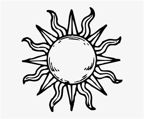 Black And White Drawing Of The Sun At Explore