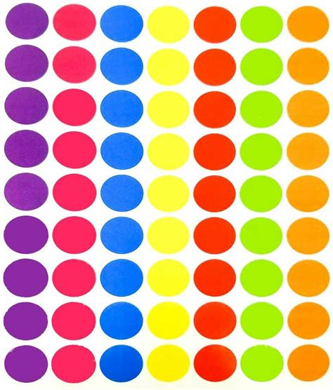 Tag A Room 1 Inch Round Color Coding Circle Dot Label Stickers 7