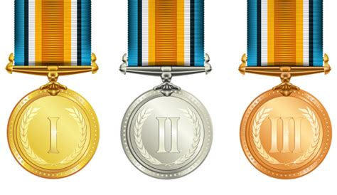 Gold Silver And Bronze Medals Free Png Image Png Arts