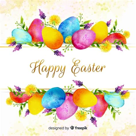 Free Vector Watercolor Happy Easter Day Background