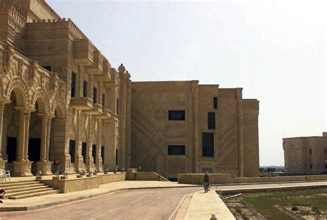 A View Of The Main Entrance To Saddam Husseins Palace Located In