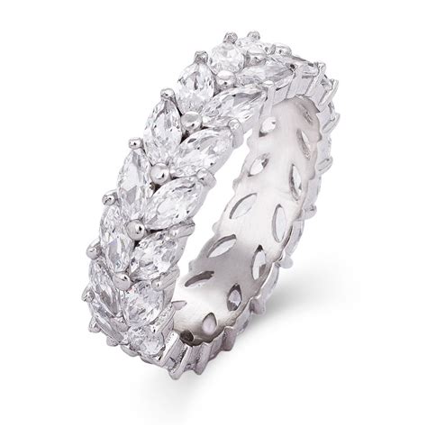 Sterling Silver Marquise Cut Cz Eternity Band Eve S Addiction