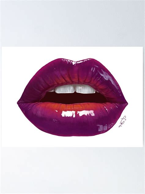 Sexy Lips Digital Painting Art Poster For Sale By Thubakabra Redbubble